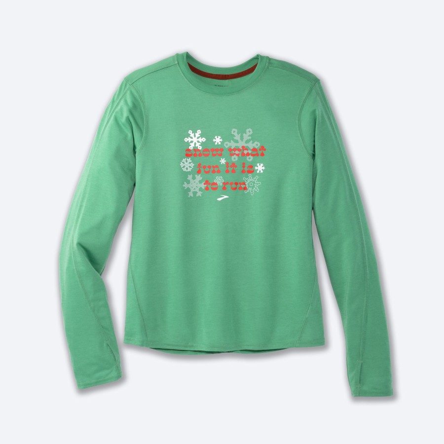 Women Brooks Running Tops | Run Merry Distance Graphic Long Sleeve