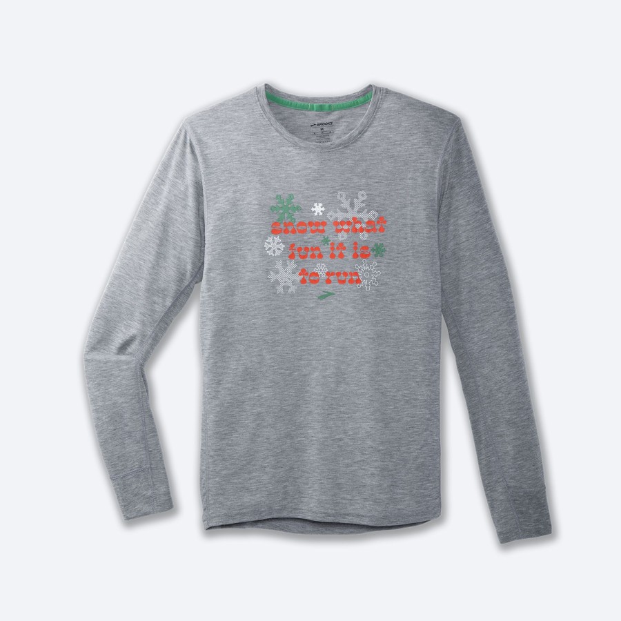 Men Brooks Running Tops | Run Merry Distance Graphic Long Sleeve