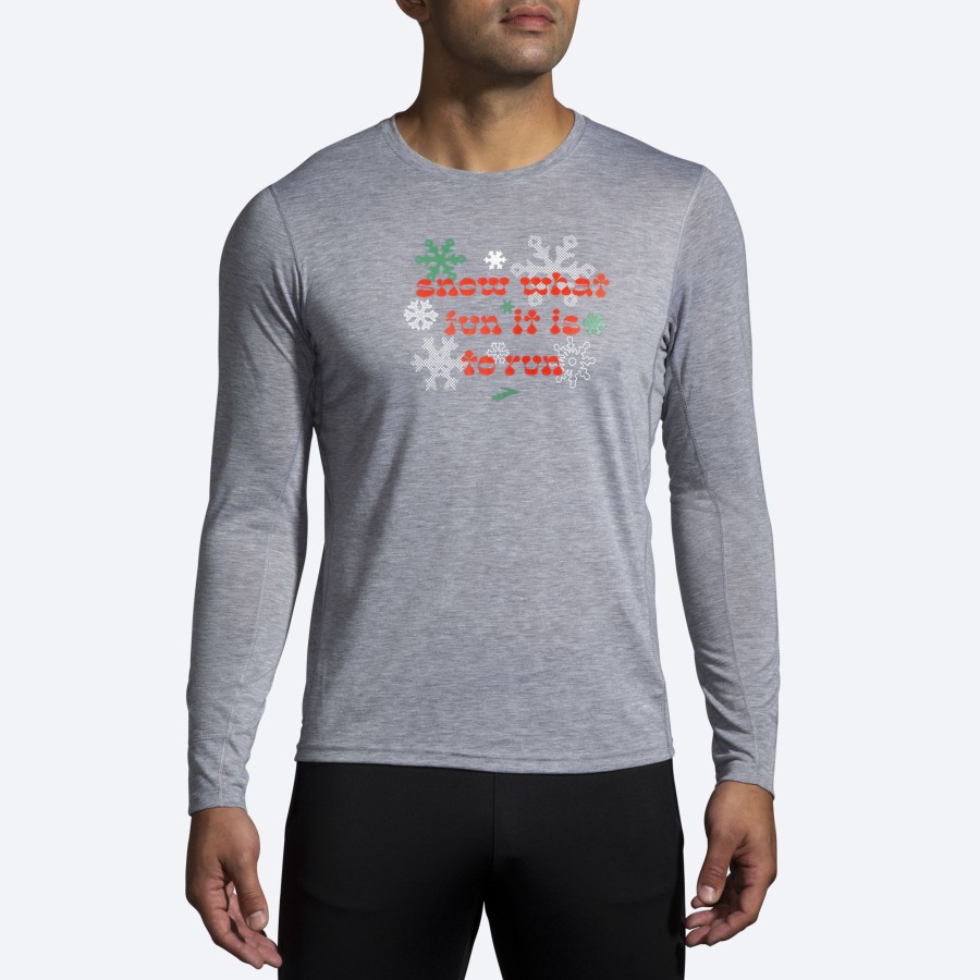 Men Brooks Running Tops | Run Merry Distance Graphic Long Sleeve